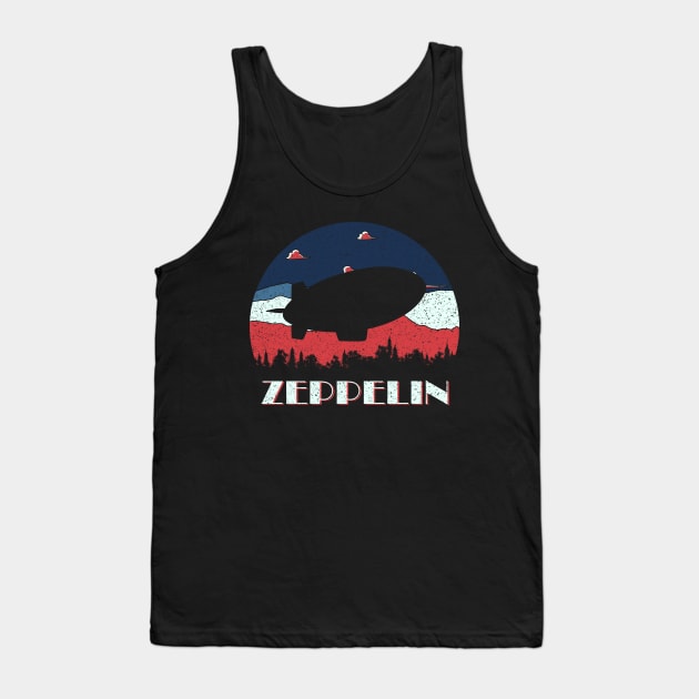 Zeppelin - Distressed Retro Design Tank Top by Fusti